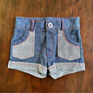 Vintage 70s Toddler Boy High Rise Denim Shorts with Pockets Size 3T